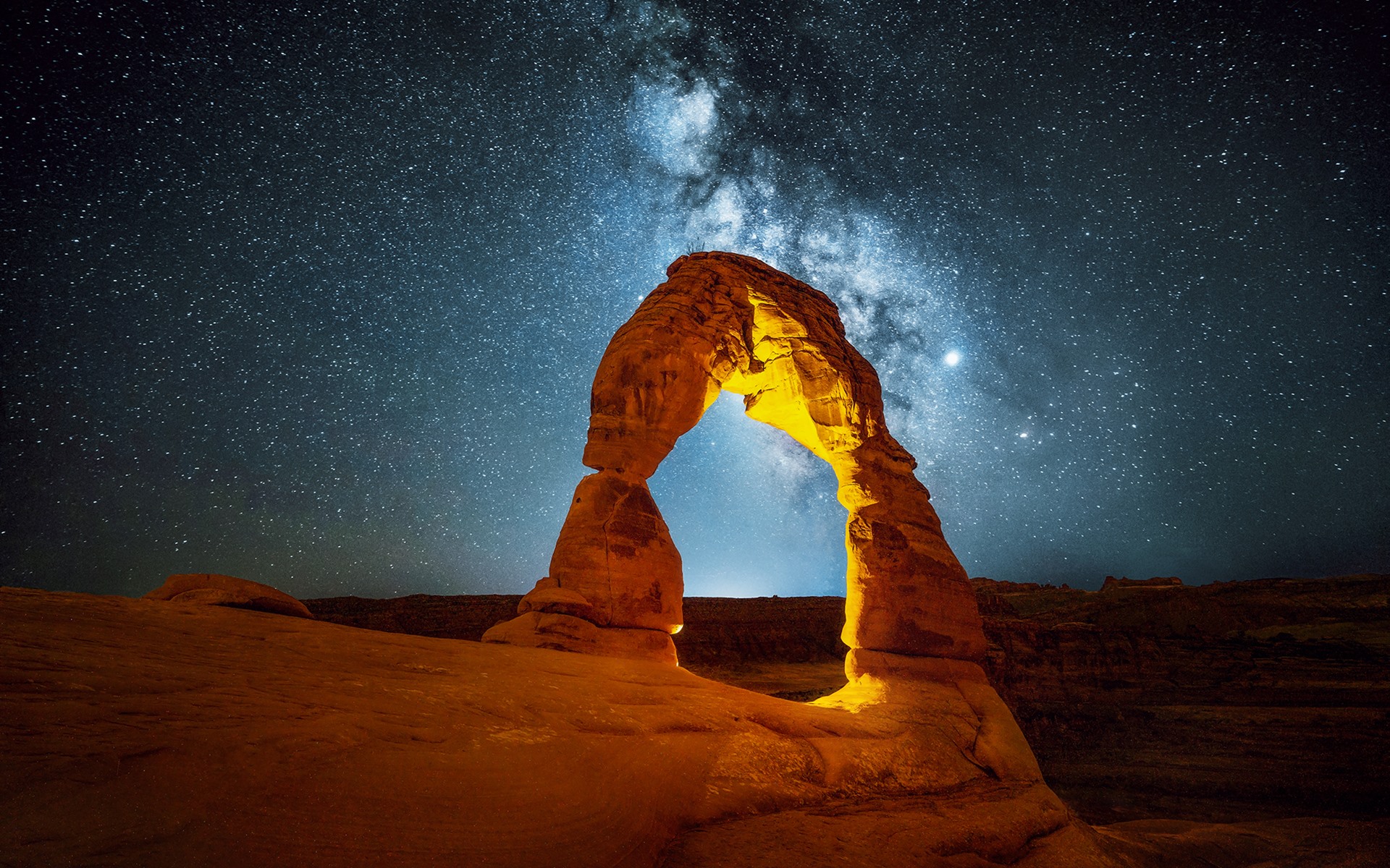 拱门峡谷 星空天空夜晚 美国风景桌面